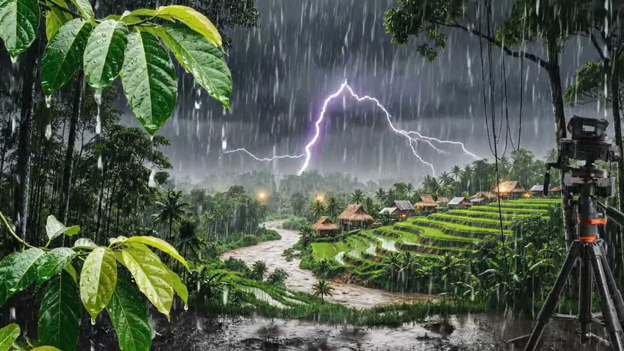 Rain Sound On Window with Thunder Sounds - Heavy Rain for Sleep, Study and Relaxatio