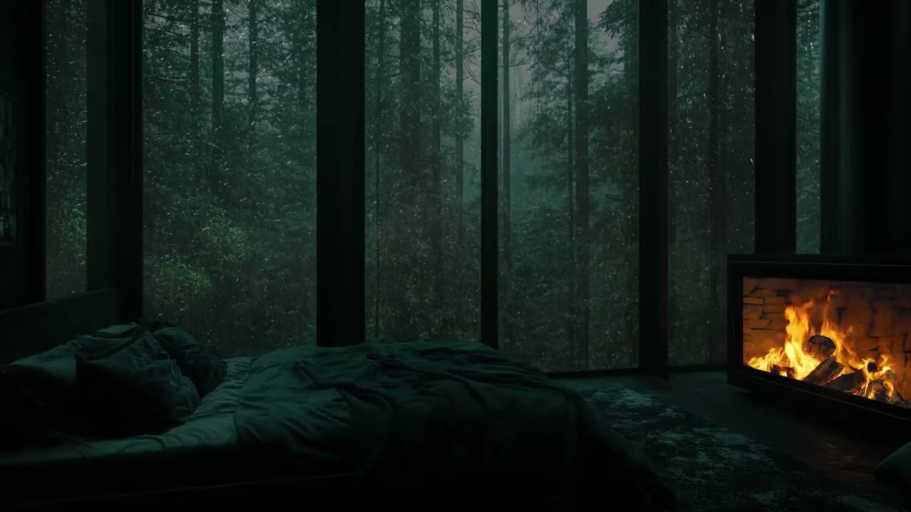 🌜 Midnight Rain Outside My Room | 3 Hours Gentle Night Rainfall | Private Quiet Reflection 🪐