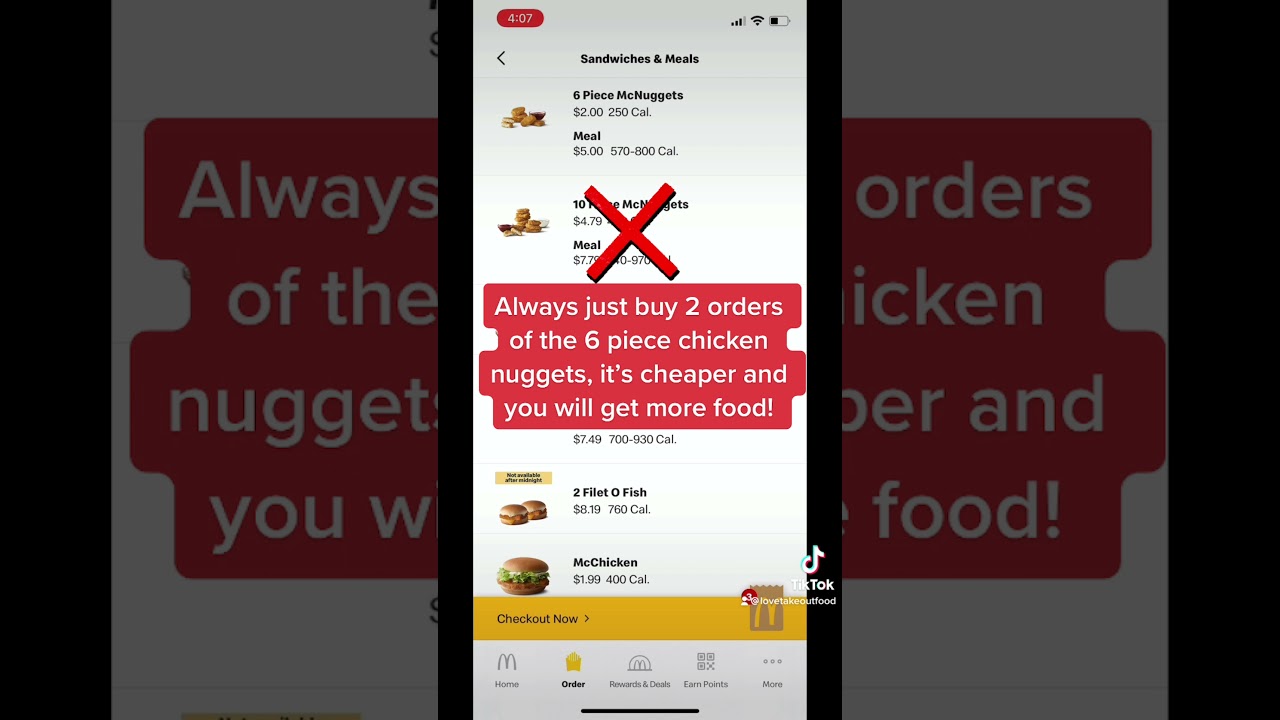 McDonald&rsquo;s Savings Tip #1: Don&rsquo;t order the 10 Piece Chicken Nuggets!