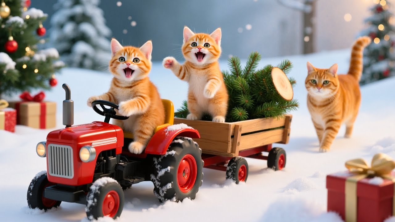 Mama Cat Trims Fur on the Farm and Makes Tiger Hat For Kittens At Home🐾🎩🐯