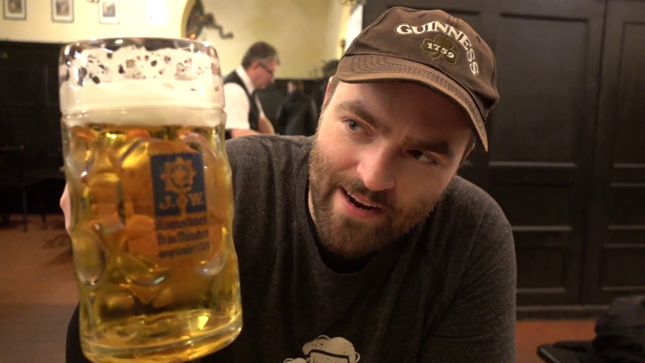 Augustiner-Bräu in Munich, Germany - Maß Beer Helles Lager & Dunkel, Eating German Sausage Platter