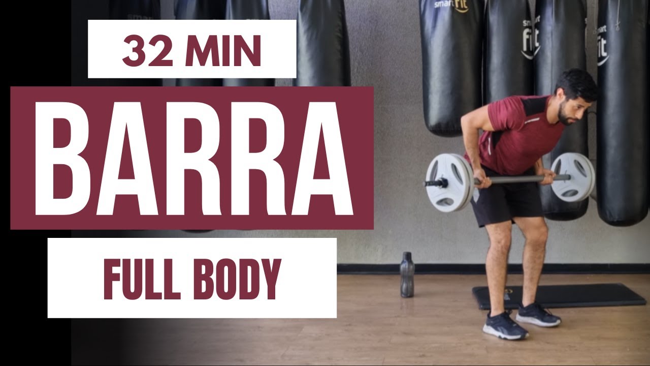 30 MIN FULL BODY con barra 🔥 ejercicios con barra de pesas en casa
