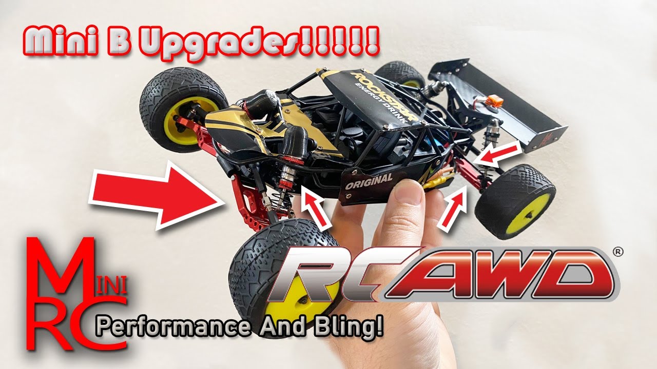 Mini B/T2.0 — замена некоторых передних рычагов, осей и амортизаторов на RCAWD! Блестящие блестящие!