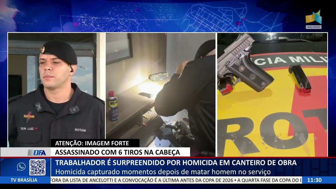 DF ALERTA - Trabalhador é surpreendido por homicida em canteiro de obra