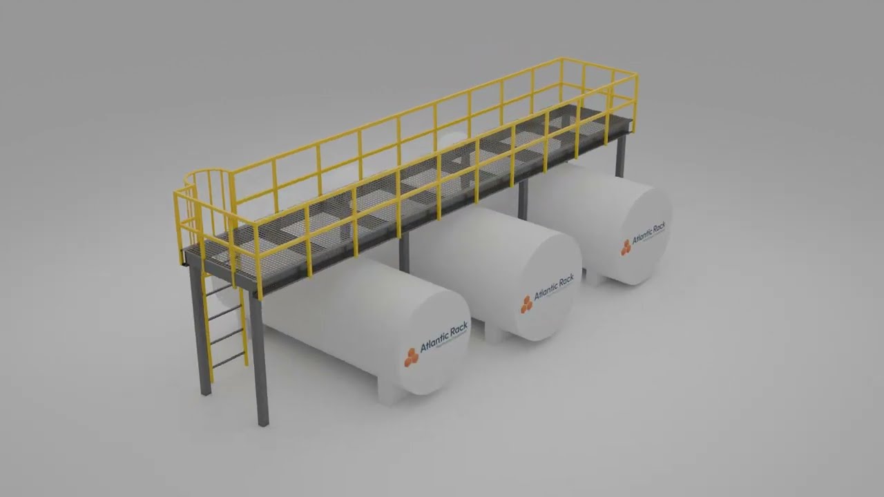 Industrial Catwalk System Over Storage Tanks | Warehouse Safety Platform
