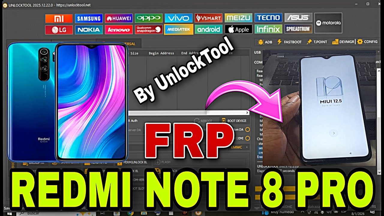 Frp REDMI NOTE 8 Pro | By UnlockTool, Bypass Frp Xiaomi