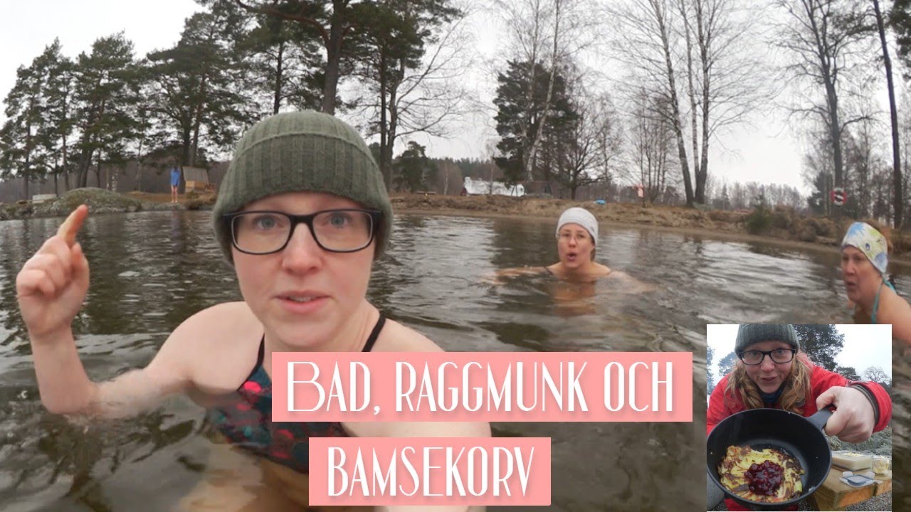 Aprilbadar vid Hökmossebadet, steker raggmunk över öppen eld och vem har en bamsekorv?
