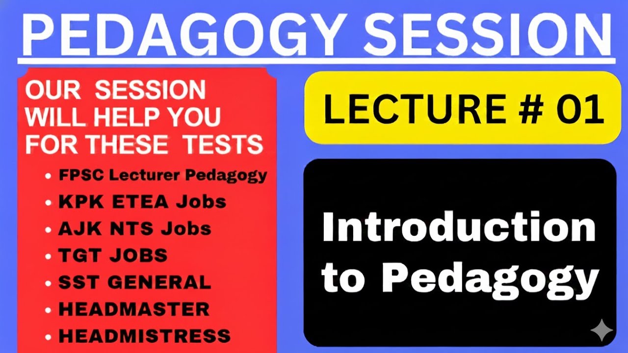 FPSC Lecturer Pedagogy Lec # 01 | PPSC ESE General Past Papers MCQs 2025 | FGEI EST Pedagogy
