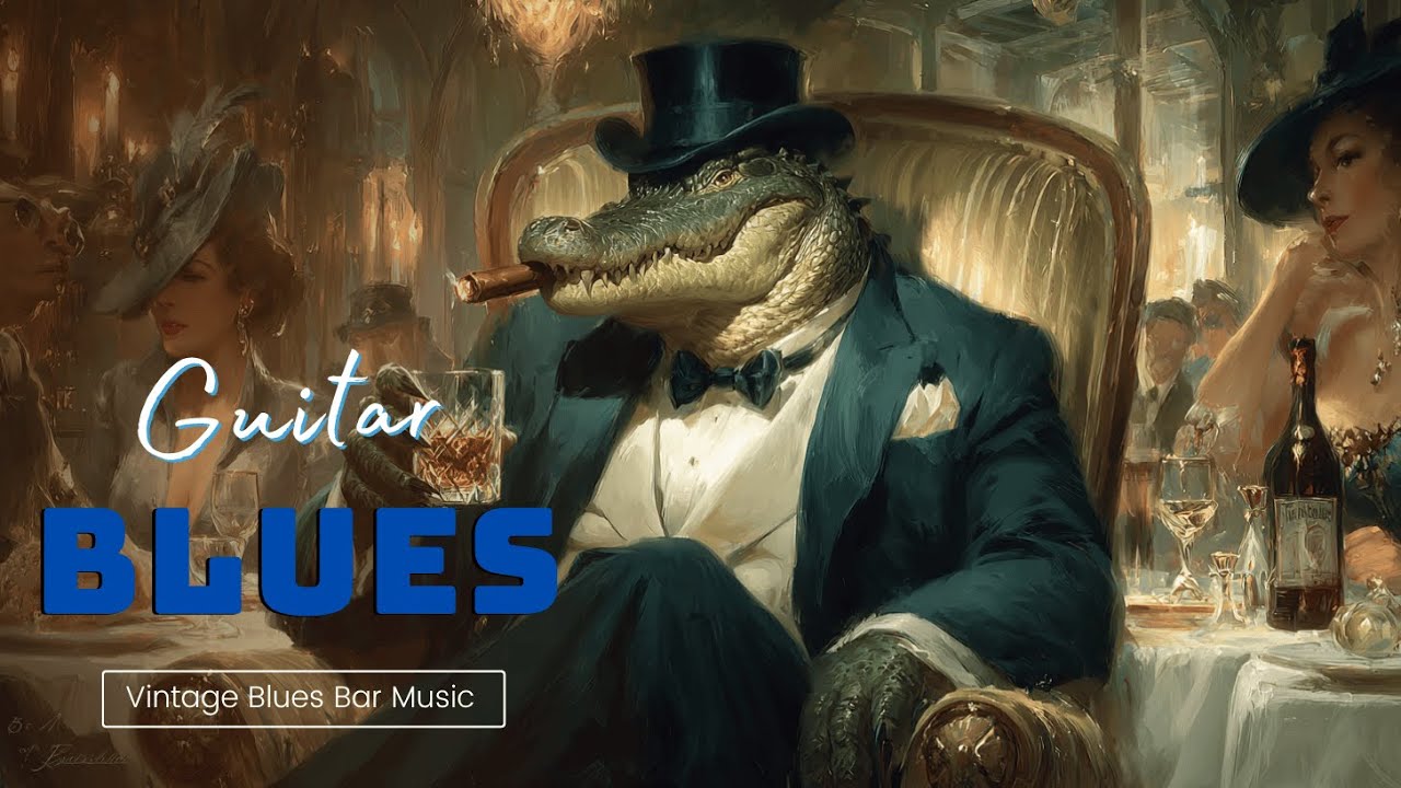 Klasyczna Muzyka Bluesowa na Gitarze & Relaksujący Salon Retro. Perfekcja dla relaksu