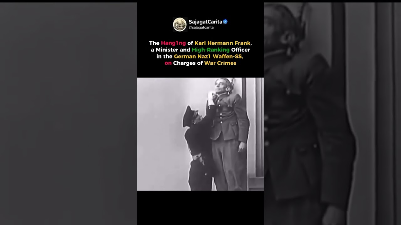 Executi0n of Naz1 Officer Karl Hermann Frank for War Crimes