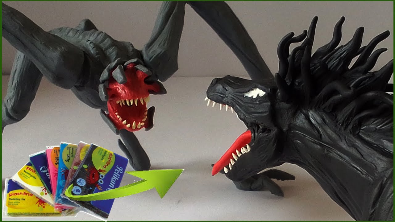 VENOM HORSE & DEATH ANGEL WITH CLAY/PLASTILINA. Venom 3, a Quiet place.