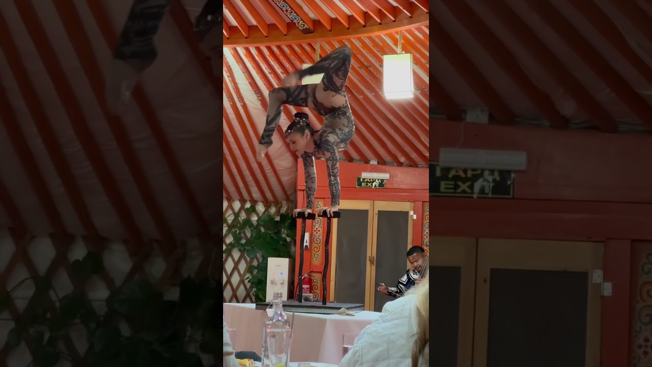 Mongolian contorsionist at the Three Camel Lodge