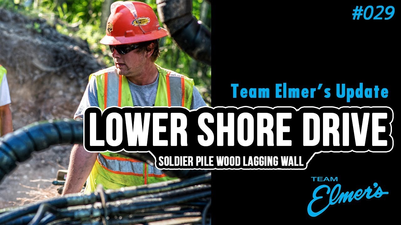 Saving a road from falling down hill with a Solider Pile Wood Lagging Wall