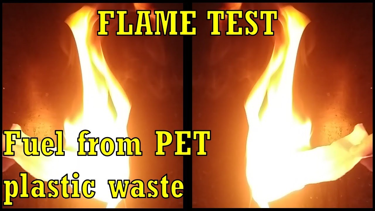 PET plastic fuel pyrolisate FLAME TEST