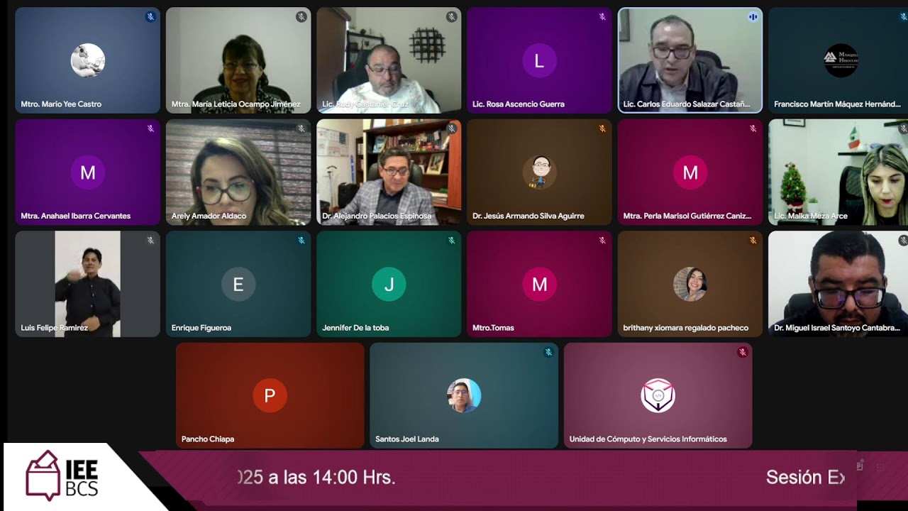 Sesión Extraordinaria del CG del IEEBCS, de fecha 02/diciembre/2025 a las 14:00 Hrs.