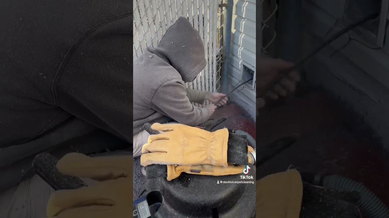 Extremely dirty dryer vent cleaning! #statenislandny #statenisland #asmr #cleaning #dryervent