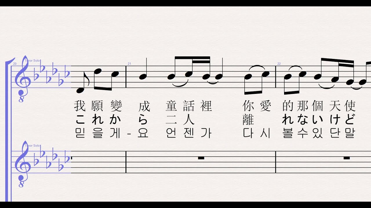Guang Liang - Tong Hua (童話) instrumental with sheet music transcription