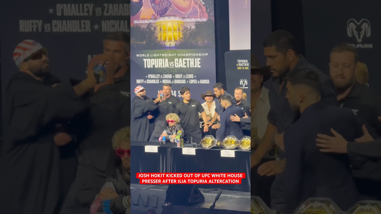 Джош Хокит и Илия Топурия поссорились на пресс-конференции UFC в Белом доме #UFC #ИлияТопурия #Тя...