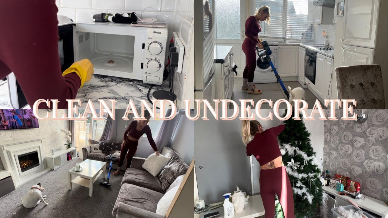 CLEAN WITH ME AFTER CHRISTMAS|taking down the decorations|deep cleaning|real life cleaning