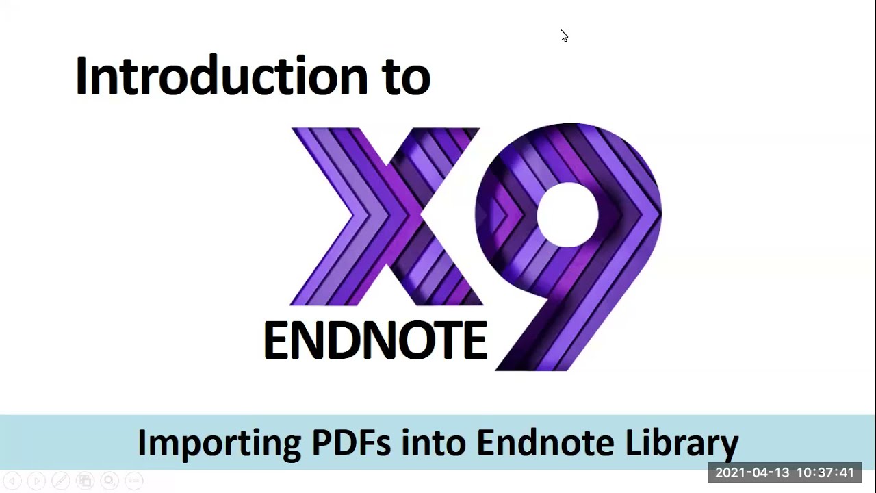 EndNote X9: Importing PDFs into Endnote Library