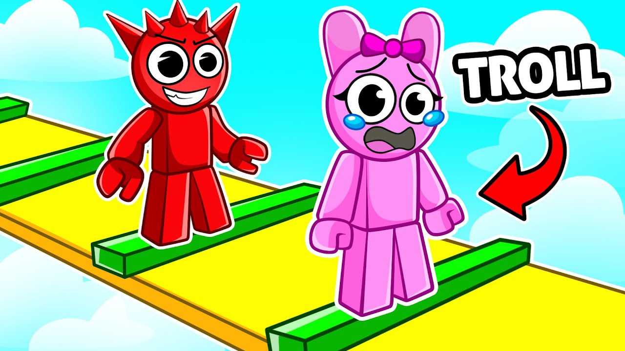 Trollando a PINKI com o Troll Extremo Obby...