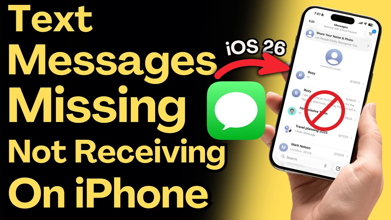Fix Messages Not Showing, Receiving & Missing on iPhone after iOS 26 Update