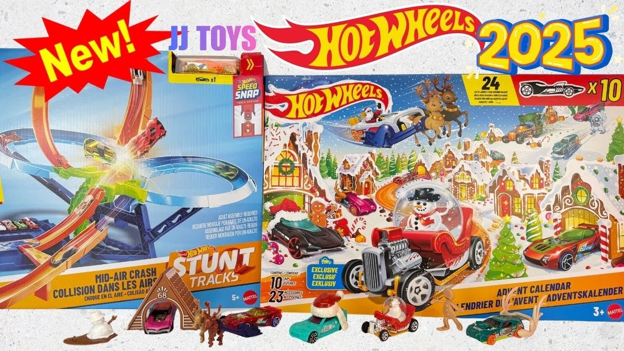 💥Hot Wheels Toys Collection Mid-Air Crash & 2025 Advent Calendar UNBOXING & Review! 🏎️