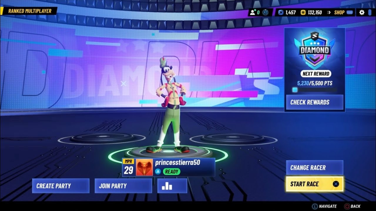 Disney Speedstorm Goofy Diamond Ranked Multiplayer Road to MPR 29 Gameplay