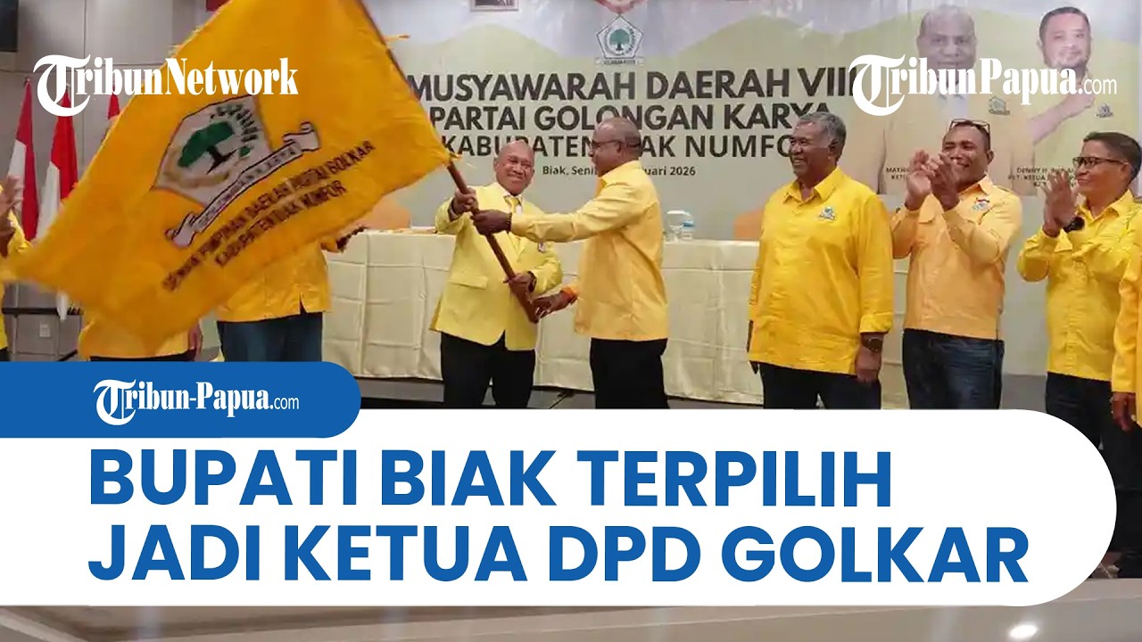 Bupati Biak Markus Mansnembra Terpilih Jadi Ketua DPD Partai Golkar Periode 2026-2030