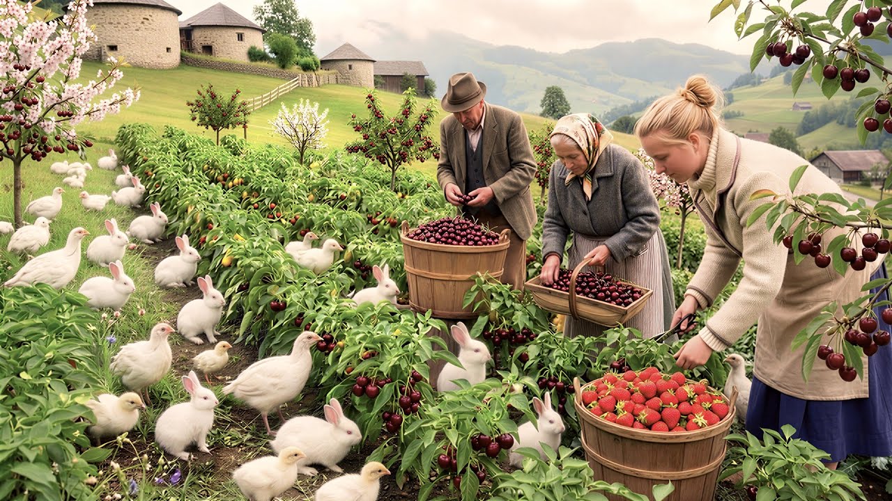 Life in the countryside garden - This is a great way of living and harvest strawberries - Farm fresh