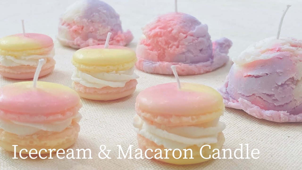 娘とスイーツキャンドル作り♡アイスクリームとマカロン【sweetscandle/icecreamcandle/macaroncandle/candle making】