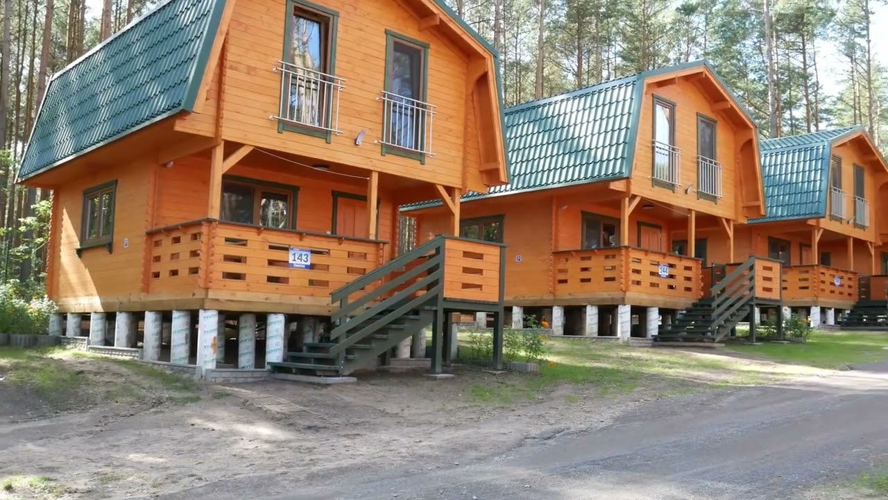Ośrodek Kormoran część 2 Domki wypoczynkowe. Jezioro Niesłysz