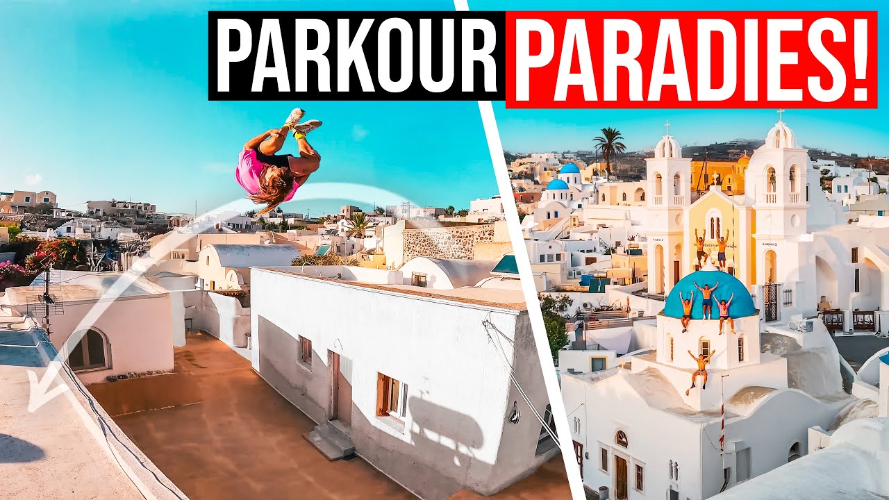Parkour auf den WEIẞEN D&Auml;CHERN von Santorini & B&ouml;se &Uuml;berraschung am Schlafspot! 🇬🇷