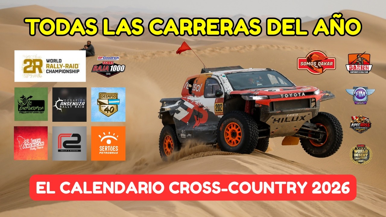 El calendario de carreras de Rally Cross-Country en 2026