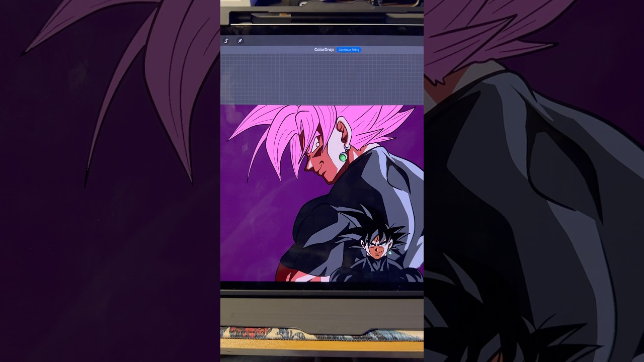 Drawing Goku Black (New Clothes)✍️🔥 #goku #gokublack #dragonballsuper #anime #digitalart #shorts