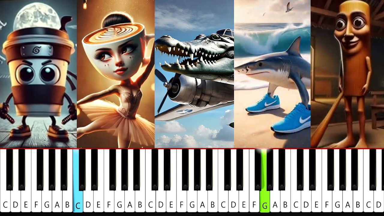 Top 5 Italian Brainrot Meme Background Music - Piano Tutorial