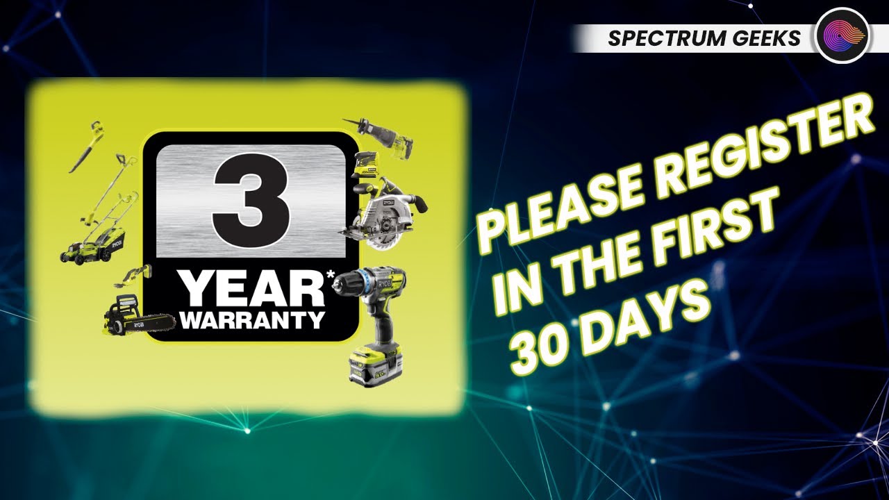 Register Your Product Within 30 Days // For 3 Year Ryobi Warranty // Don't Be Like Me