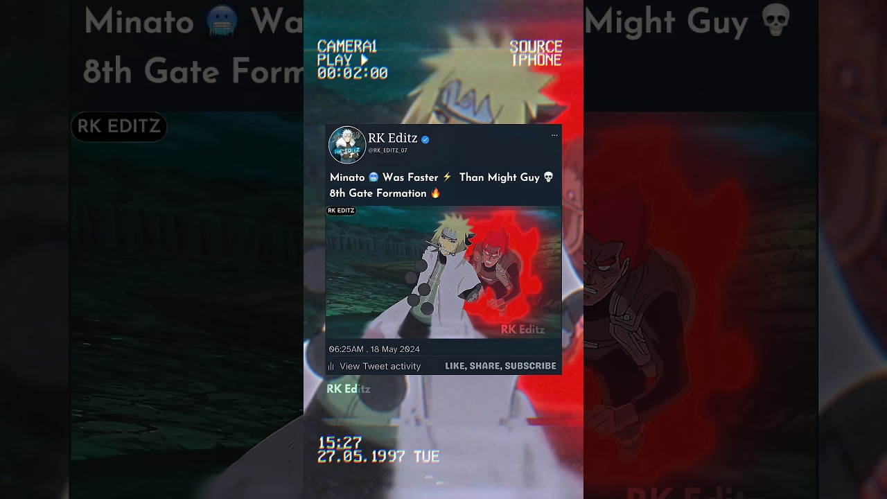Minato 🥶 Was Faster ⚡ Than Might Guy 💀 8th Gate Formation 🔥😈 || #viralshort