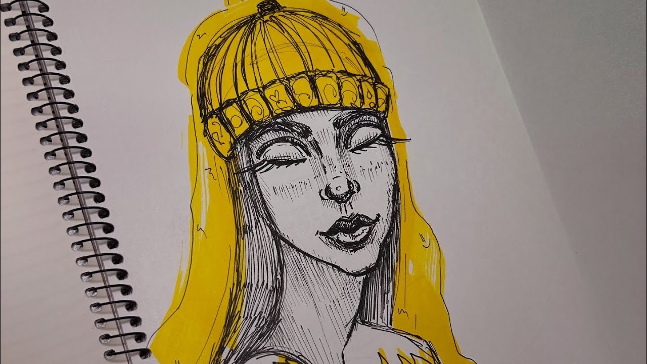 Abstract woman portrait sketch 