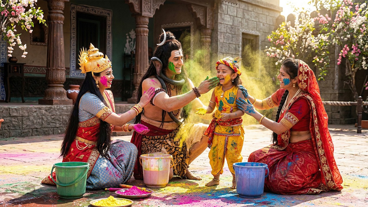 महादेव ने बाल कान्हा को पकड़कर रंग लगा दिया | यशोमती मईया के नंदलाला | Shree Krishan Leela