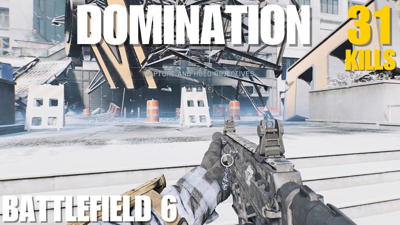 BATTLEFIELD 6 - DOMINATION 31KILLS using SCW-10 SMG Full Gameplay! Empire State (Ground Beat) Map