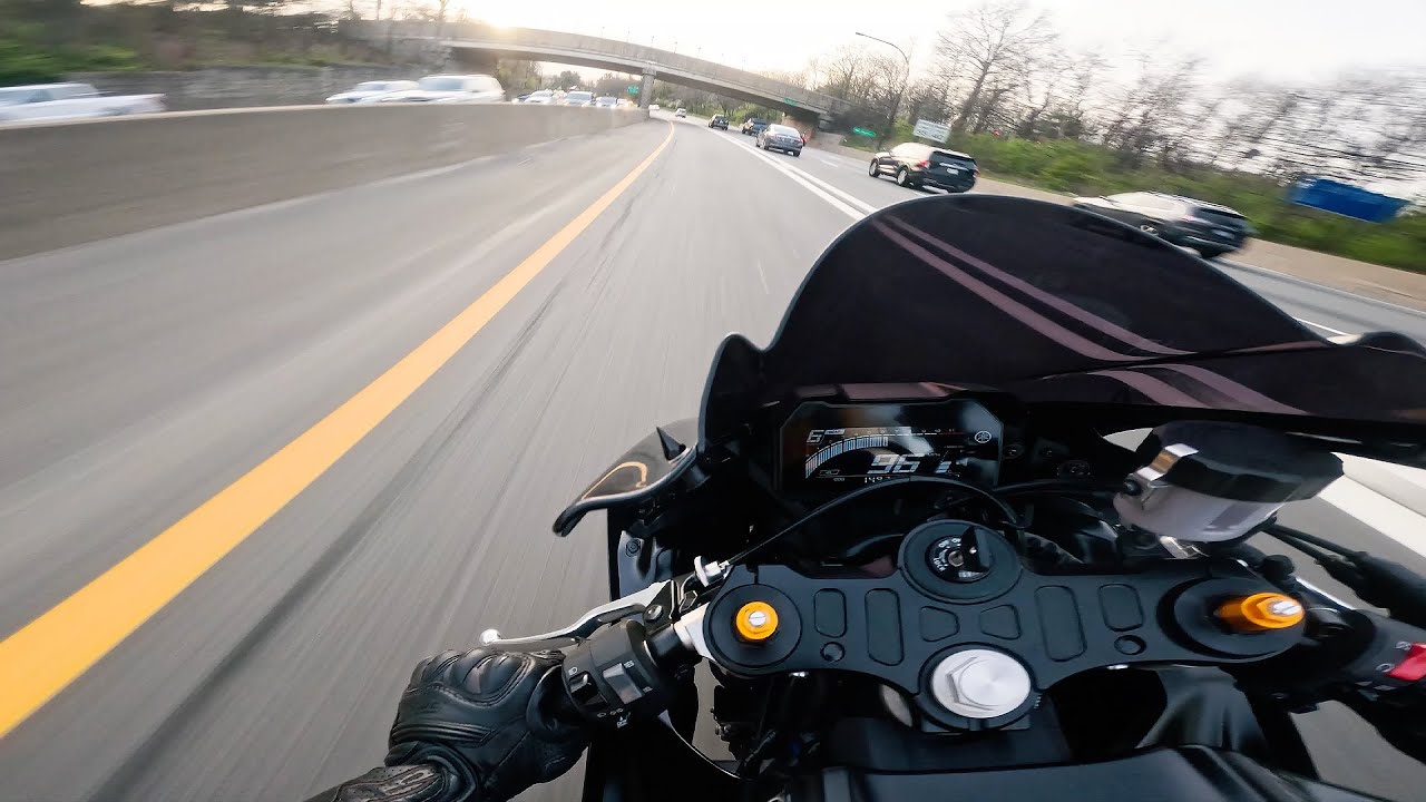 Sunset Pure Ride on a Tuned YAMAHA R7!