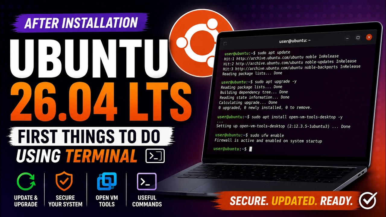 Ubuntu 26.04 LTS: First Things To Do After Installation (Terminal Guide)