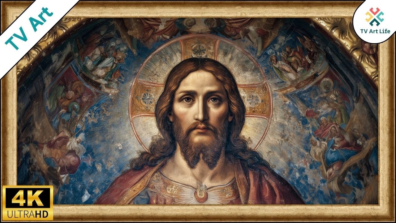 Sacred Christ Portrait | Medieval Religious Art | Frame TV Art | Classic Church Icon | 10Hrs 4K