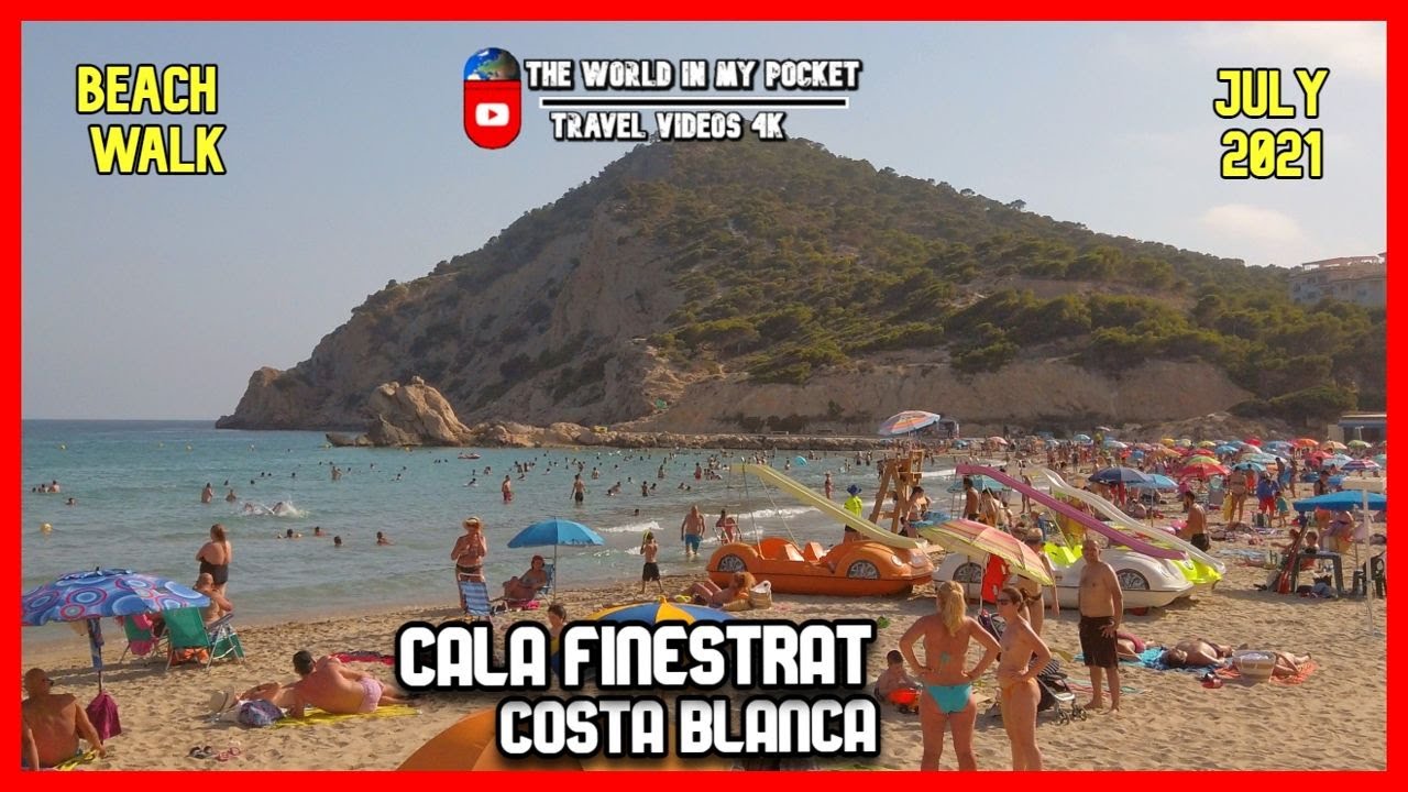 Cala Finestrat Beach - Beach Walk in Spain 4k - SPAIN WALKING TOUR - ALICANTE Costa Blanca  2021