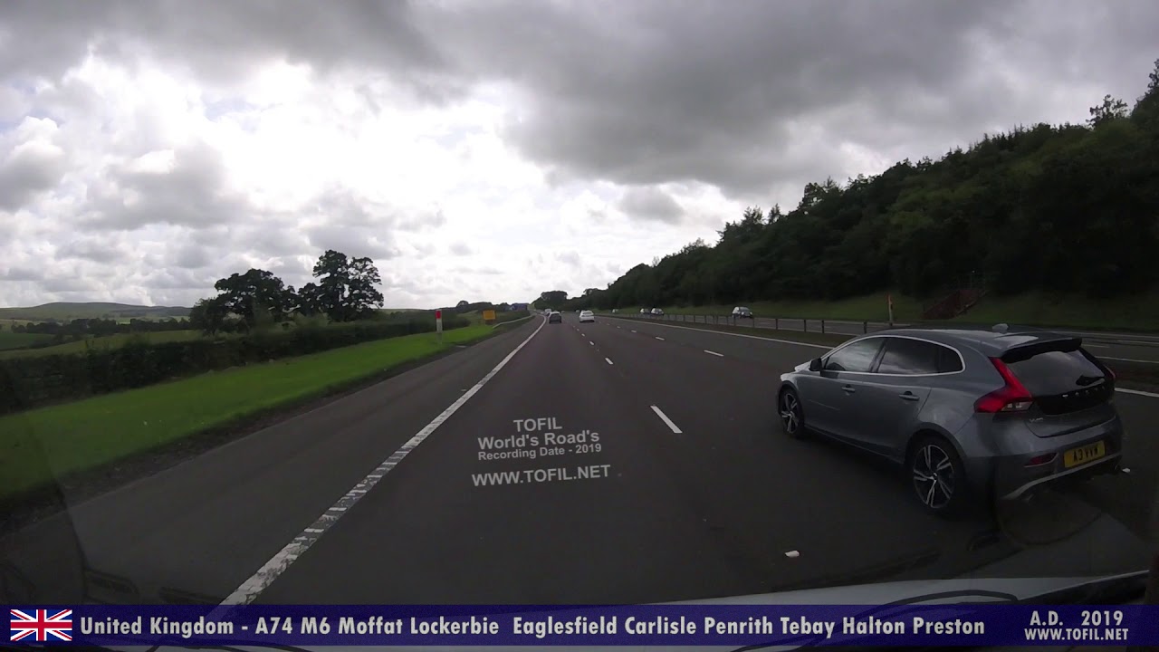 1076 United Kingdom - A74 M6 Moffat Lockerbie  Eaglesfield Carlisle Penrith Tebay Halton Preston