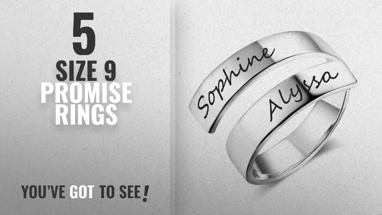 10 Best Size 9 Promise Rings: Love Jewelry Personalized Spiral Twist Ring Engraved Names BFF