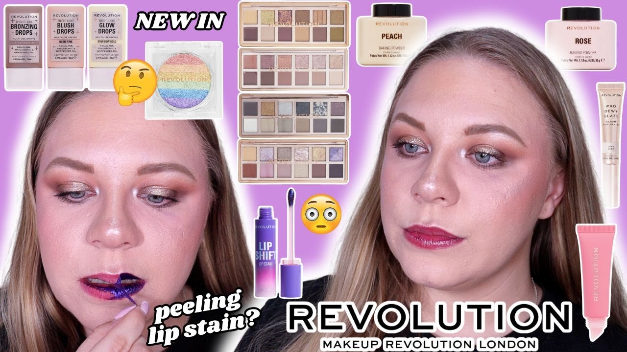 NEW IN REVOLUTION REVIEWS 👀 | peeling lip stain, new powder, drops, rainbow highlighter & more!