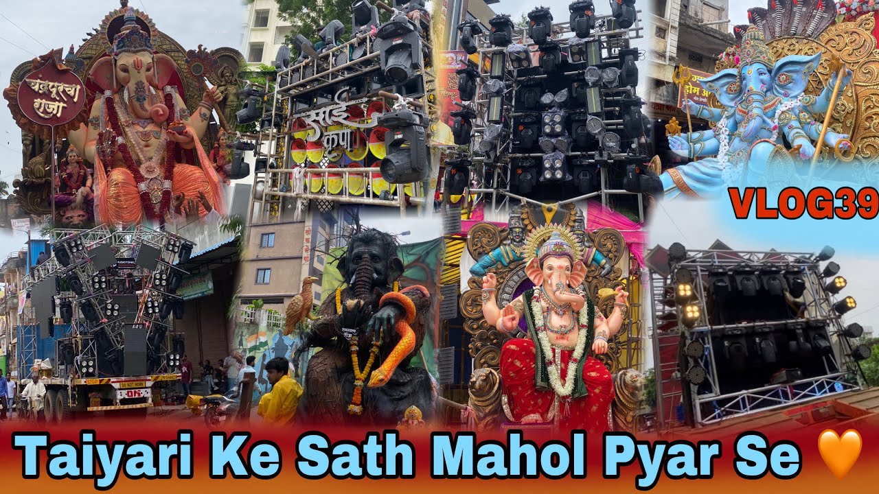 #vlog39  चंद्रपुर गणेश विसर्जन तैयारी 2024 🧡 pahli bar truck me DJ Setups 🔊 | SHLOK VLOGGER |