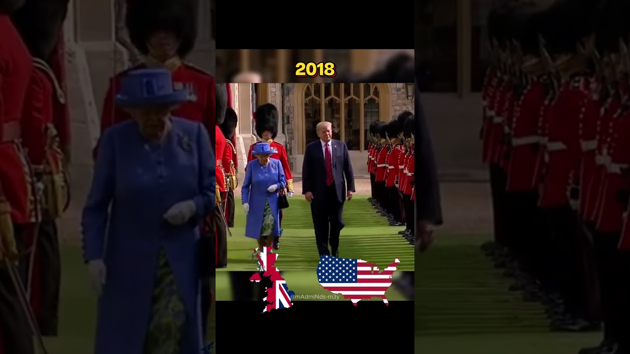 Trump & Melania Meet Queen Elizabeth &mdash; Power Meets Royalty 👑🇺🇸👑🇺🇸 #trump #queenelizabeth #shorts